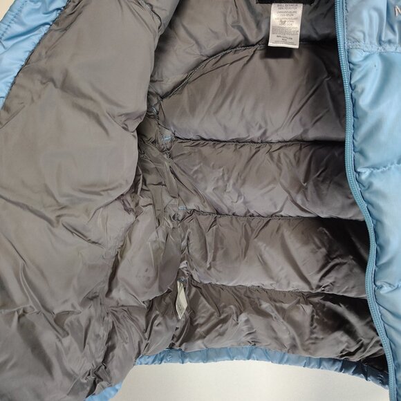 VINTAGE The North Face Girls Down Vest Size Medium Blue 600 Goose Nuptse - Picture 7 of 14